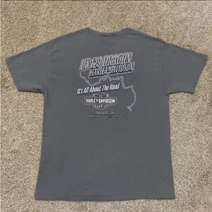 Harley Davidson Shirt Mens Large Gray Smokey Mountain Tennessee Motorcycle Tee